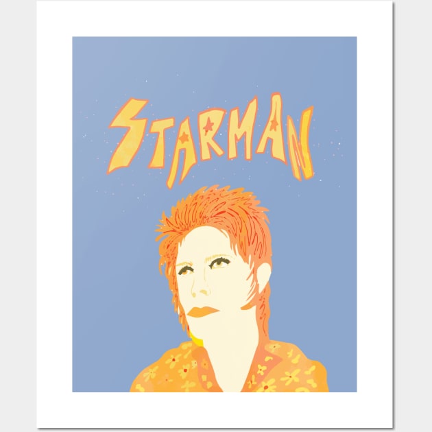 psychedelic retro bowie Wall Art by Good Noodle Thrift Co.